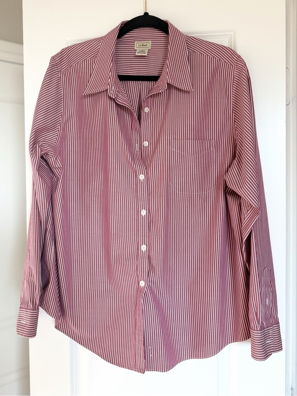 L.L.Bean 100% Cotton Striped Button-Up